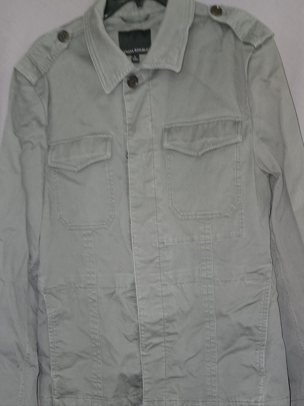 Banana Republic Light Gray Military Field Jacket - Picture 4 of 5